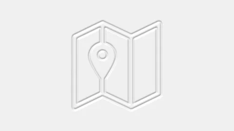 Folded map with location marker icon isolated on white background. 4K Stock Footage 156133416