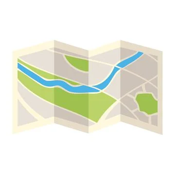 Folded map navigation Stock Illustration