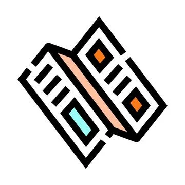 Folded marketing brochure pamphlet vector color icon イラスト素材