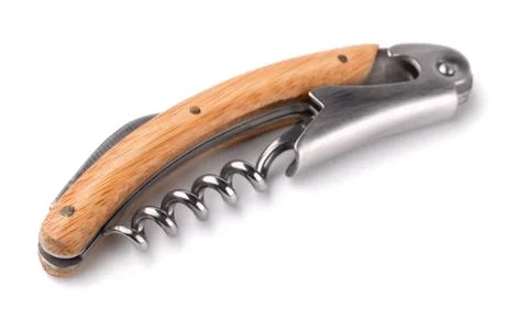 Folded multi purpose sommelier knife Stock Photos