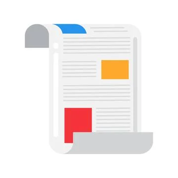 Folded newspaper flat illustration representing news イラスト素材