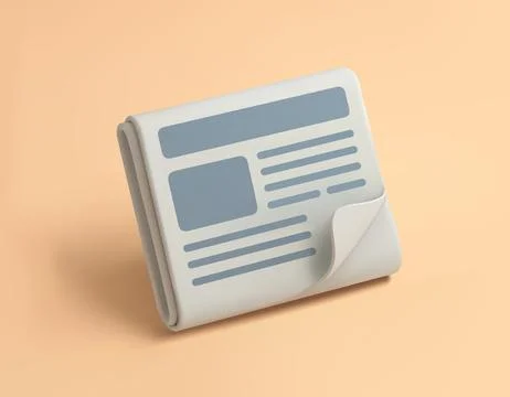 Folded Newspaper vector 3d icon Stock Illustration