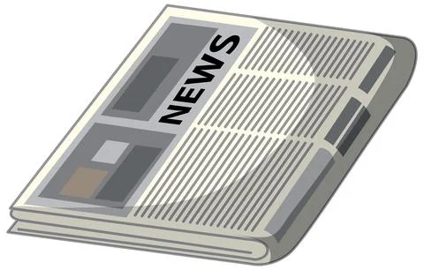Folded Newspaper Vector Illustration with Headline Text イラスト素材
