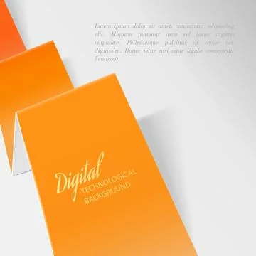 Folded orange paper. Stock Illustration