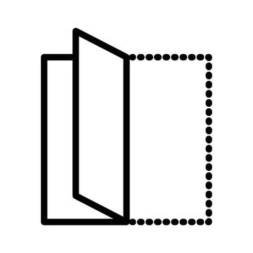Folded Paper linear logo mark in black and white Stock Illustration