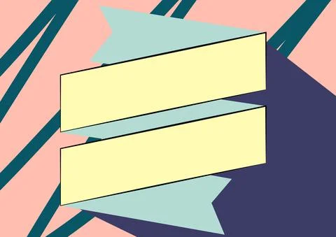 Folded Paper Sash Drawing In Zigzag Pattern. Folding Cardboard Bookmark Design Stock Illustration