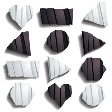 Folded paper shapes Stock Illustration