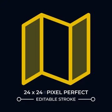 Folded paper sheet dark color ui icon Stock Illustration