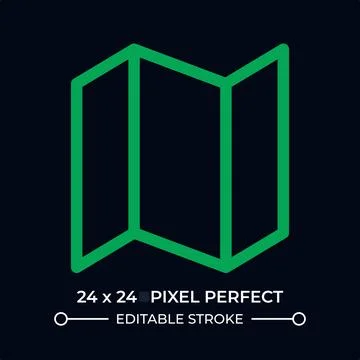 Folded paper sheet dark color line ui icon Stock Illustration