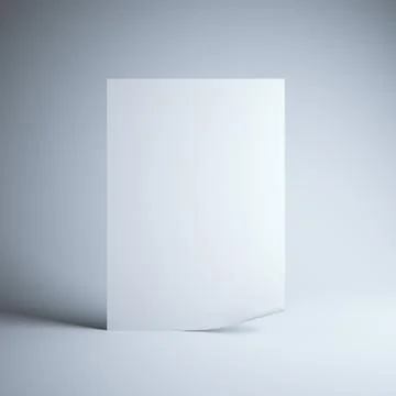 Folded paper sheet in white studio 库存插图