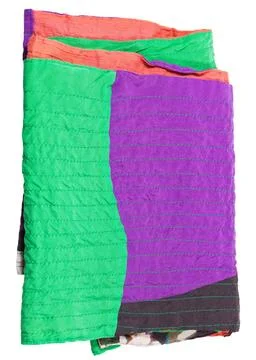 Folded patchwork scarf isolated on white folded patchwork scarf isolated o... 写真素材