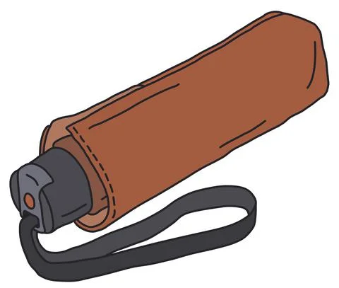 The folded red umbrella Stock Illustration