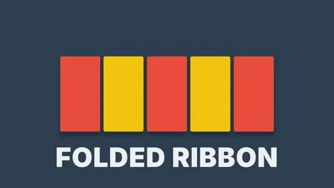 Folded Ribbon Design Element - Abstract Decorative Graphic for Branding Stock Footage 337655680