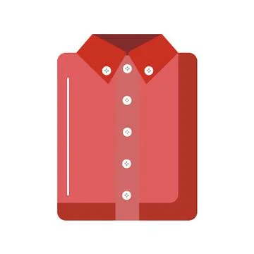 Folded shirt on white background. Vector illustration in trendy flat style. EPS Illustration