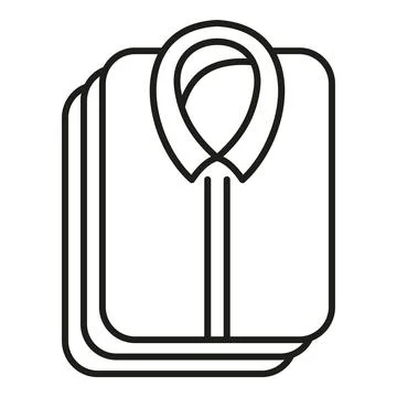 Folded shirts in stack line art icon 스톡 일러스트