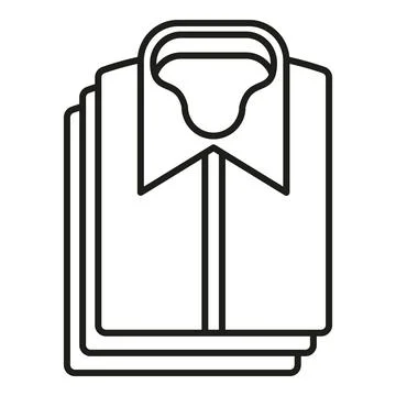 Folded shirts stack line art icon Stock Illustration