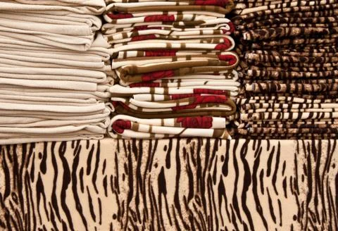 Folded soft fleece blankets Stock Photos