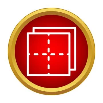 Folded square paper or napkin icon in gold circle Stock Illustration