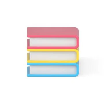 Folded stack of 3d books. Pink volume of educational literature 스톡 일러스트