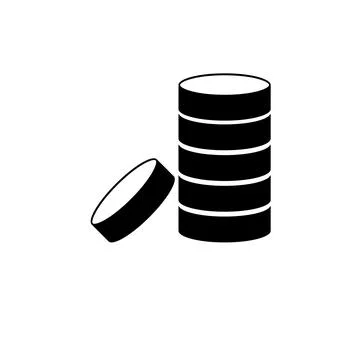 Folded Stack of Coins, Money, Finance Solid Flat Vector Icon Isolated on Wh.. Stock Illustration