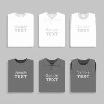 Folded t-shirts set Stock Illustration