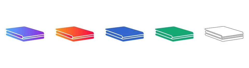 Folded Textile or Paper Stack Icon Collection 库存插图