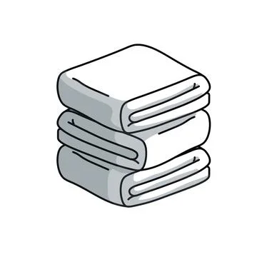 Folded towel or cloth. Stack of fabric. Stock Illustration