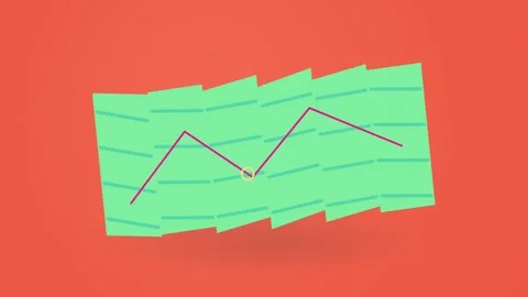 Folded Travel Map Route Drifting Horizontally on Red Background Stock-Footage 348585232