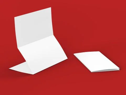 Folded trifold brochure in A4 format mockup.3d illustartion Stock Illustration