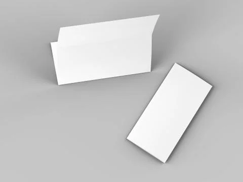 Folded trifold brochure in A4 format mockup.3d illustartion Stock Illustration