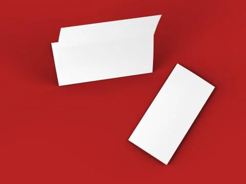 Folded trifold brochure in A4 format mockup.3d illustartion Stock Illustration