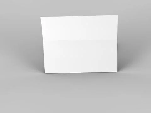 Folded trifold brochure in A4 format mockup.3d illustartion Stock Illustration