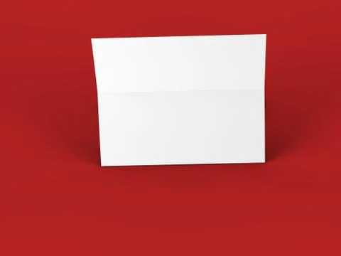 Folded trifold brochure in A4 format mockup.3d illustartion Illustrazione stock