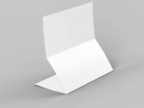 Folded trifold brochure in A4 format mockup.3d illustartion Stock Illustration