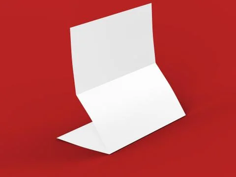 Folded trifold brochure in A4 format mockup.3d illustartion Stock Illustration