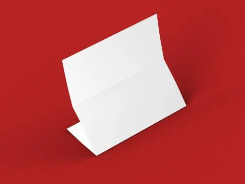 Folded trifold brochure in A4 format mockup.3d illustartion Stock Illustration