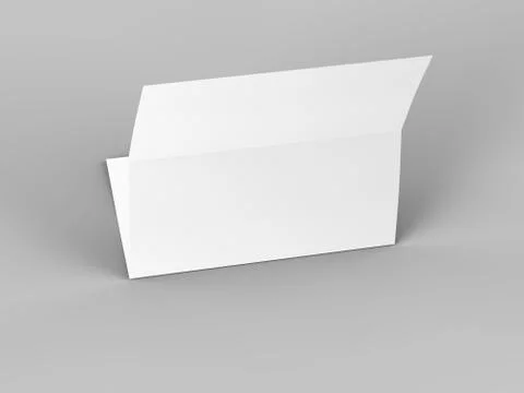 Folded trifold brochure in A4 format mockup.3d illustartion Stock Illustration