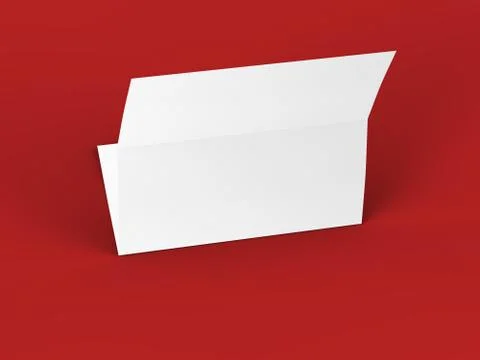 Folded trifold brochure in A4 format mockup.3d illustartion Stock Illustration