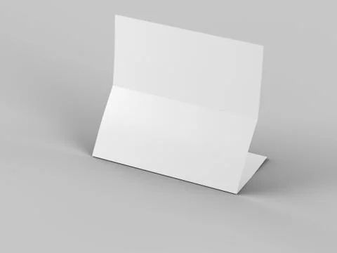 Folded trifold brochure in A4 format mockup.3d illustartion Stock Illustration