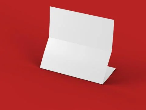 Folded trifold brochure in A4 format mockup.3d illustartion Stock Illustration