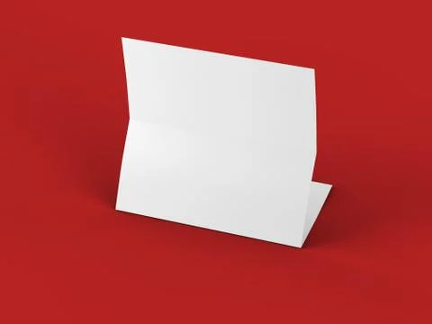 Folded trifold brochure in A4 format mockup.3d illustartion Stock Illustration