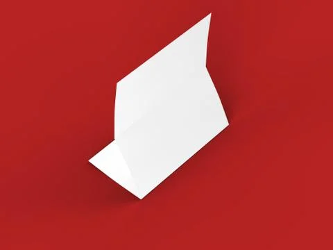 Folded trifold brochure in A4 format mockup.3d illustartion Stock Illustration