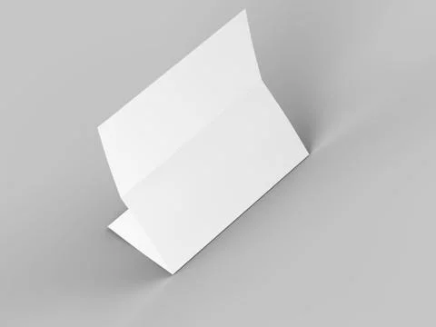 Folded trifold brochure in A4 format mockup.3d illustartion Stock Illustration