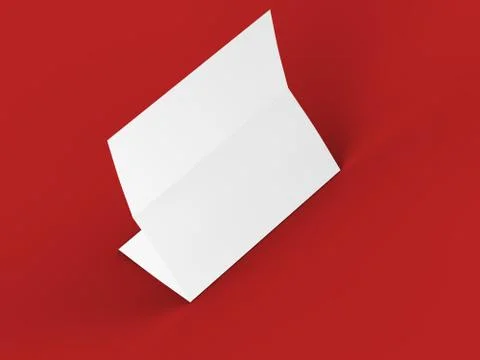 Folded trifold brochure in A4 format mockup.3d illustartion Stock Illustration