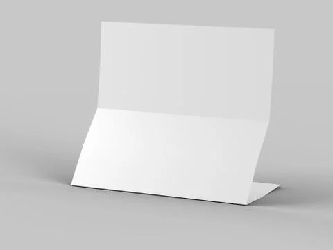 Folded trifold brochure in A4 format mockup.3d illustartion Stock Illustration