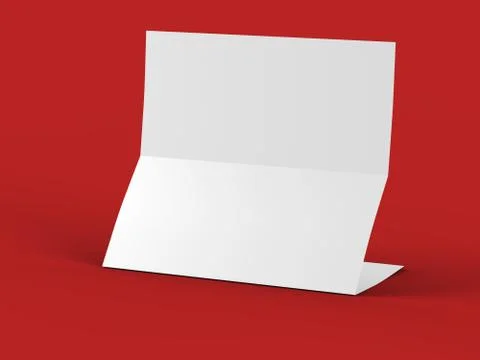 Folded trifold brochure in A4 format mockup.3d illustartion Stock Illustration