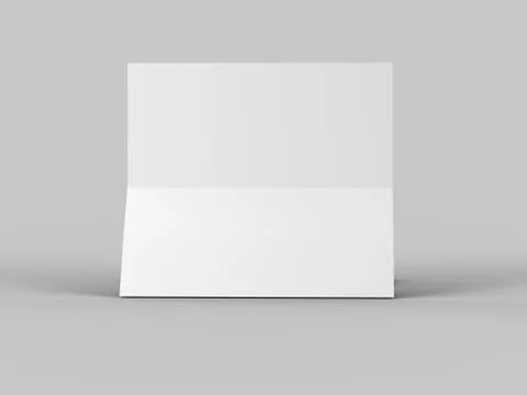 Folded trifold brochure in A4 format mockup.3d illustartion Stock Illustration