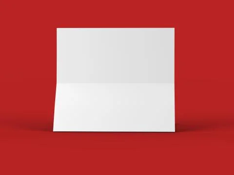 Folded trifold brochure in A4 format mockup.3d illustartion Stock Illustration