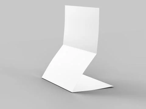 Folded trifold brochure in A4 format mockup.3d illustartion Stock Illustration