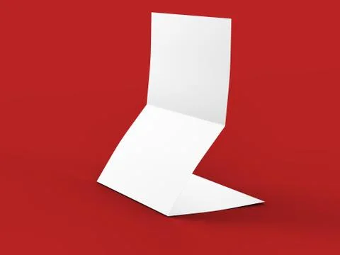 Folded trifold brochure in A4 format mockup.3d illustartion Stock Illustration